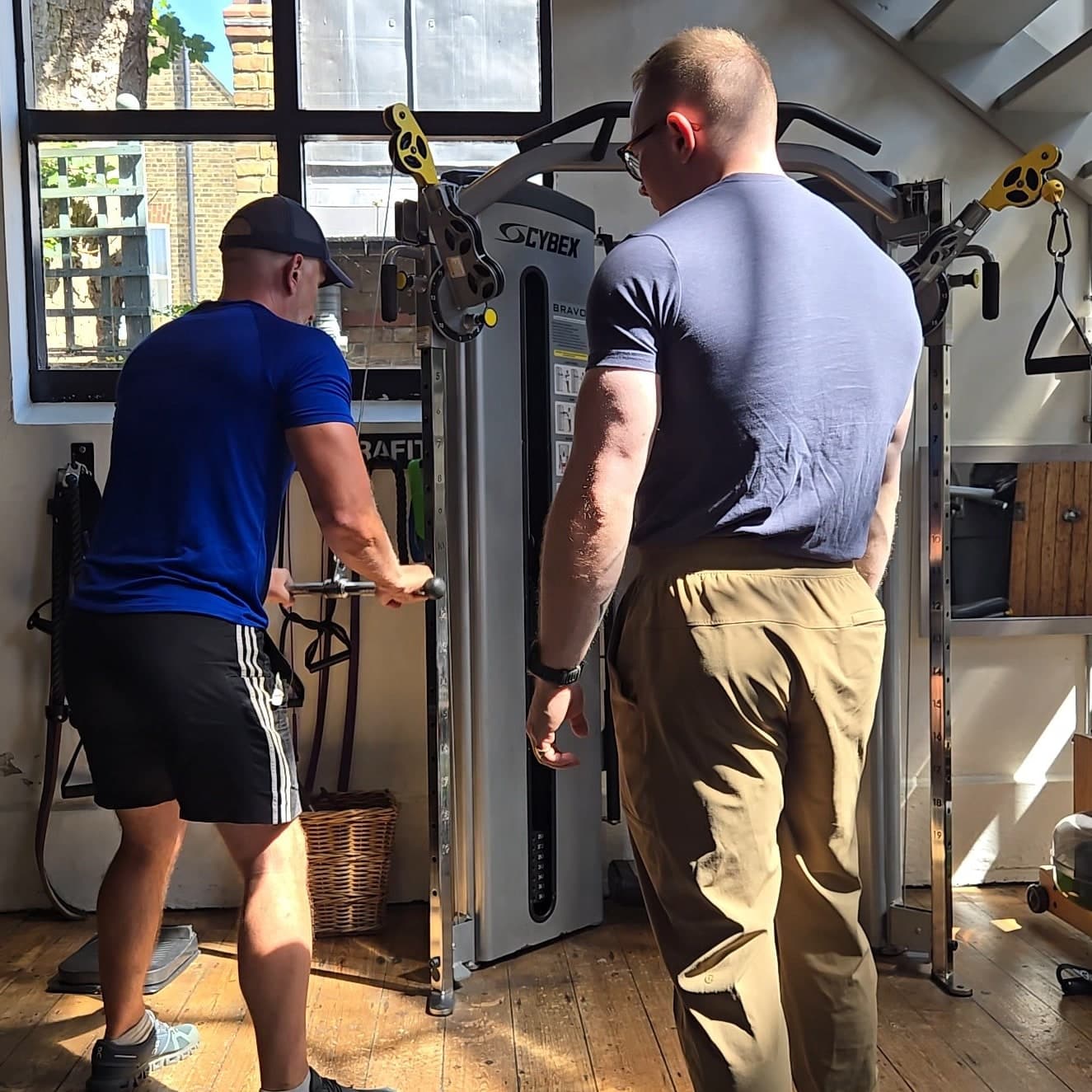 Lat and grip work. No chin-up attempt yet. Building the pull.